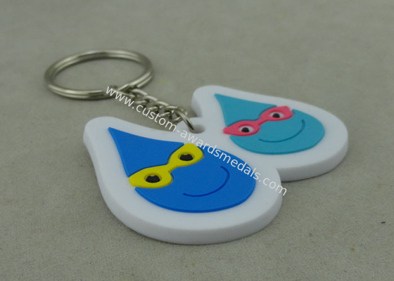 Small Blue Promotional Customized Keychains For Give Away Gifts