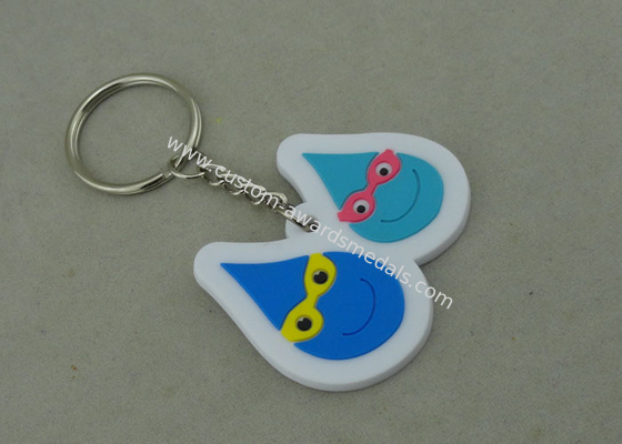 Small Blue Promotional Customized Keychains For Give Away Gifts