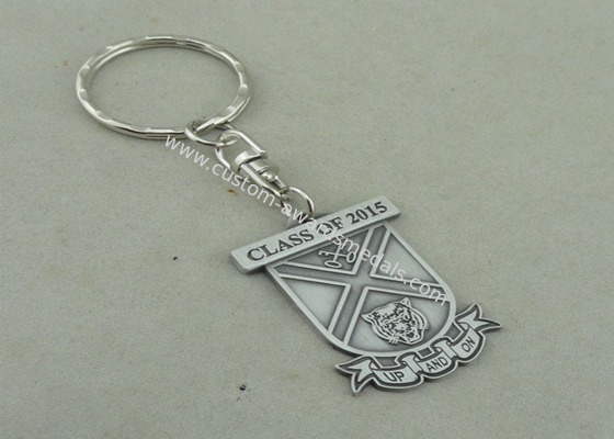 Die Struck Silver Promotional Keychain Laser Engraved Personalised Key Rings