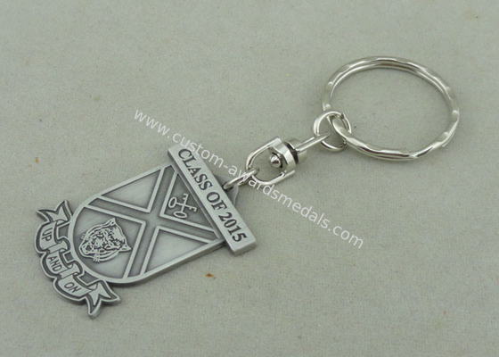 Die Struck Silver Promotional Keychain Laser Engraved Personalised Key Rings