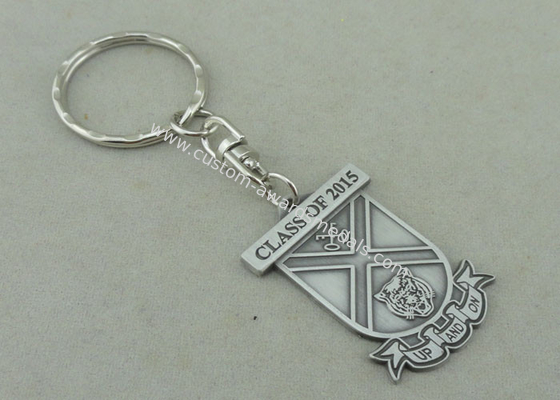 Die Struck Silver Promotional Keychain Laser Engraved Personalised Key Rings