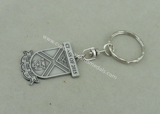 Die Struck Silver Promotional Keychain Laser Engraved Personalised Key Rings