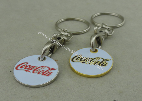 Silver Customized Trolley Coin Keyring Brass Trolley Tokens For Shopping Car