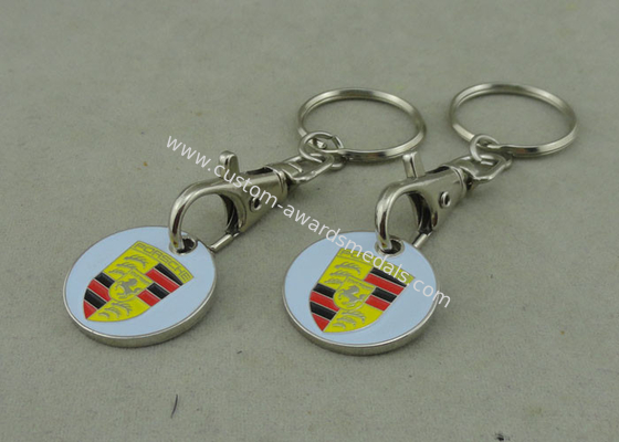 Porsche Shopping Car Trolley Coin Keyring Personalised Zinc Alloy