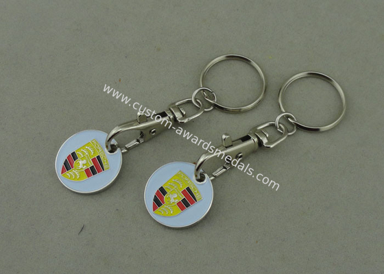 Porsche Shopping Car Trolley Coin Keyring Personalised Zinc Alloy