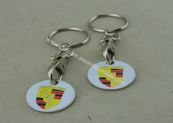 Porsche Shopping Car Trolley Coin Keyring Personalised Zinc Alloy