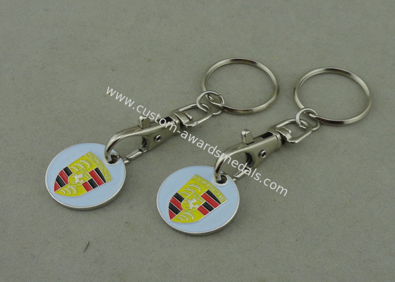 Porsche Shopping Car Trolley Coin Keyring Personalised Zinc Alloy