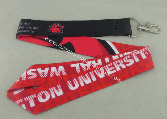 Celebration Promotional Lanyards Printing Stain Material Neck Ribbon With Twist Hook