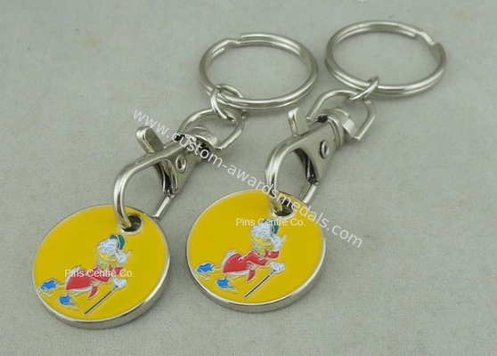 Die Casting Imitation Hard Enamel Token Trolley Coin Keyring 23*2mm