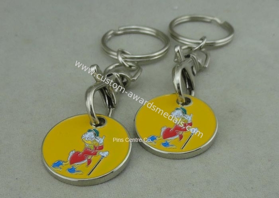 Die Casting Imitation Hard Enamel Token Trolley Coin Keyring 23*2mm