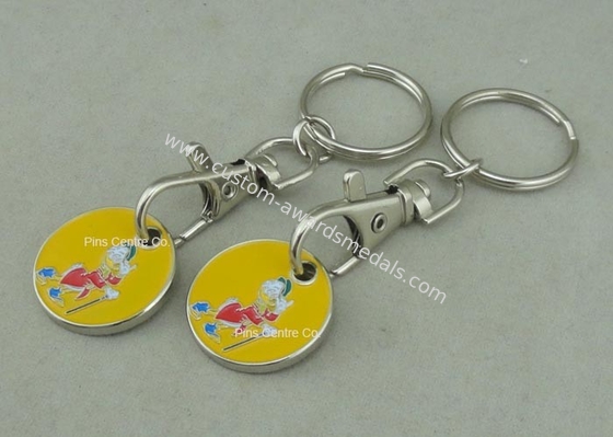 Die Casting Imitation Hard Enamel Token Trolley Coin Keyring 23*2mm