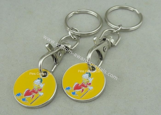 Die Casting Imitation Hard Enamel Token Trolley Coin Keyring 23*2mm