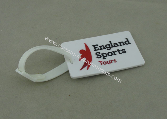 Personalized Promotional PVC Luggage Tag , Rubberized Key Chain For Award