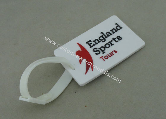 Personalized Promotional PVC Luggage Tag , Rubberized Key Chain For Award