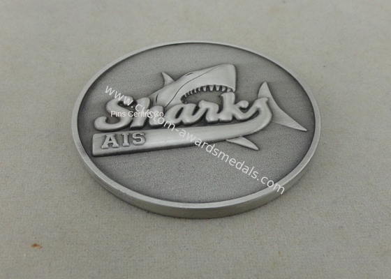 Customized Die Cast Medals With Antique Silver Plating , 3D School Awards Medals