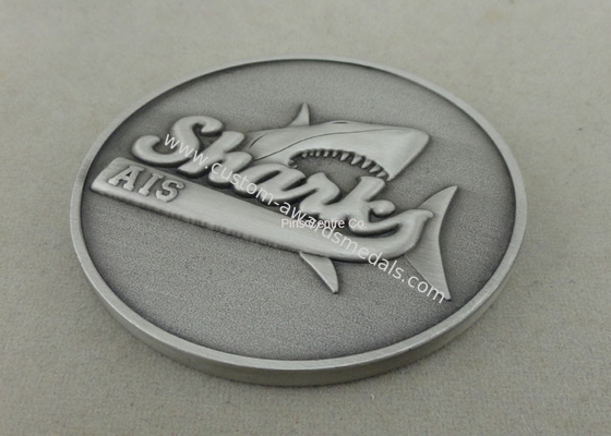 Customized Die Cast Medals With Antique Silver Plating , 3D School Awards Medals