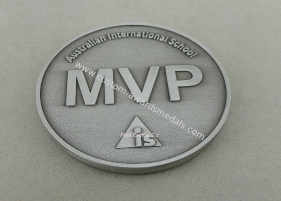 Customized Die Cast Medals With Antique Silver Plating , 3D School Awards Medals