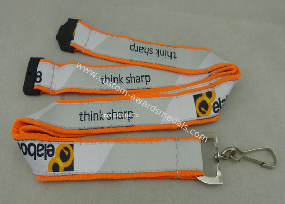 Customized Promotional Lanyards , Polyester Sublimation Lanyard With Safety Buckle