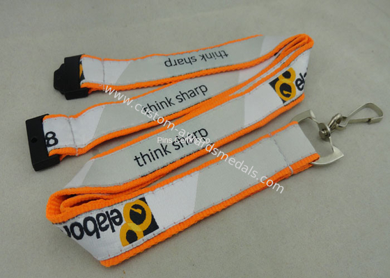 Customized Promotional Lanyards , Polyester Sublimation Lanyard With Safety Buckle