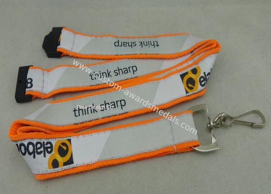 Customized Promotional Lanyards , Polyester Sublimation Lanyard With Safety Buckle