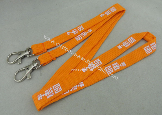 Custom Promotional Polyester Printing Lanyards , Tube Lanyard With Solid Color Printing.