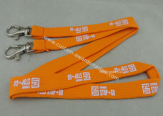 Custom Promotional Polyester Printing Lanyards , Tube Lanyard With Solid Color Printing.