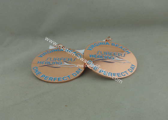 Zinc Alloy Award Ribbons Medals , Eco Friendly Award Medals For Kids