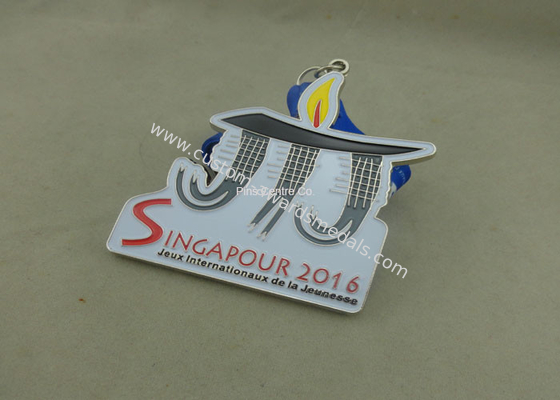 Customized Gold Medal With Ribbon For Sport / Medallion 2 - 5 mm Thickness