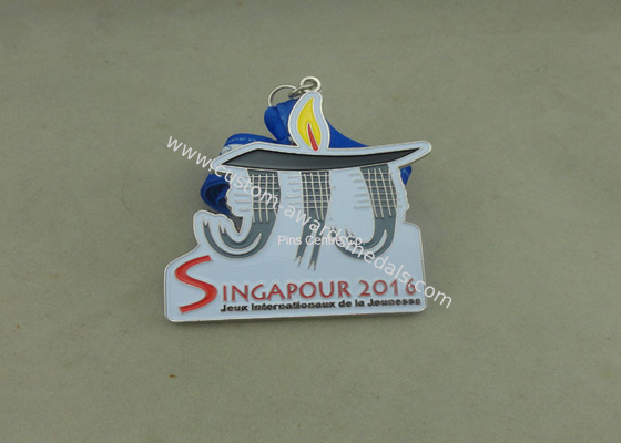 Customized Gold Medal With Ribbon For Sport / Medallion 2 - 5 mm Thickness