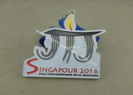 Customized Gold Medal With Ribbon For Sport / Medallion 2 - 5 mm Thickness