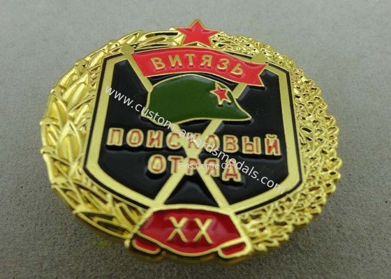 Soft Enamel Military Souvenir Badges With Zinc Alloy , Die Struck Army Awards Badges