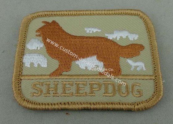 Eco Friendly Custom Embroidery Patches with Polyester yarn / Cotton Yarn metallic thread