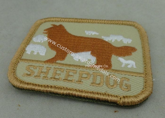 Eco Friendly Custom Embroidery Patches with Polyester yarn / Cotton Yarn metallic thread