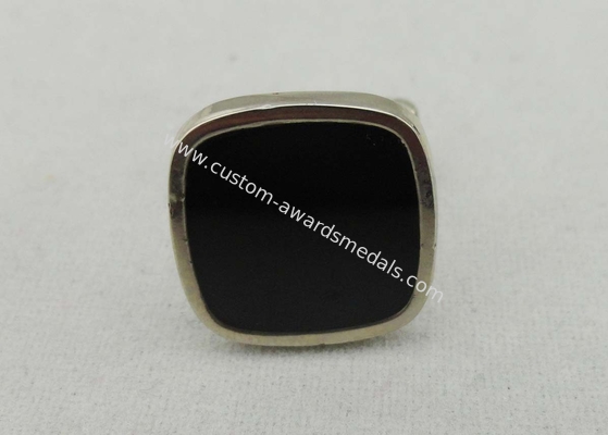 17 mm Square Sterling Silver Cufflink , 3D Small Nickel Plating For Company