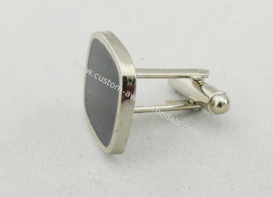 17 mm Square Sterling Silver Cufflink , 3D Small Nickel Plating For Company