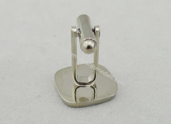 17 mm Square Sterling Silver Cufflink , 3D Small Nickel Plating For Company