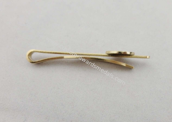 Mini Stamped Personalized Tie Bar With Synthetic Enamel , 13 mm Gold Plating