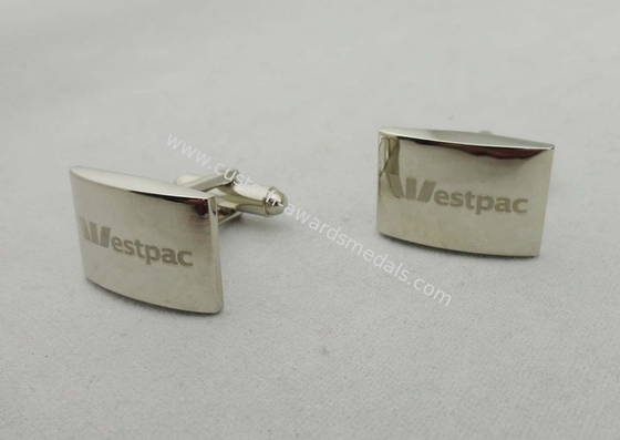 ESTPAC Square Zinc Alloy Cufflink , 21 mm Laser Engraved Logo For Company