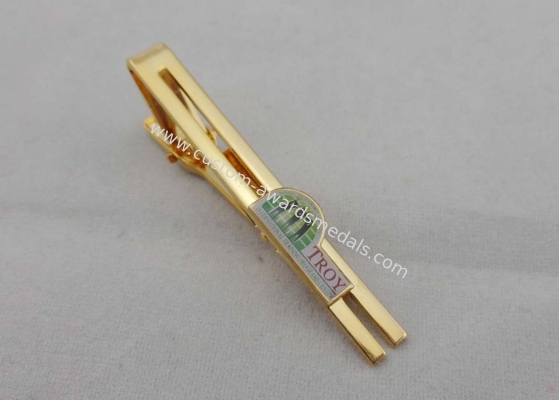 Offset Printing Personalized Tie Bar , Iron Material With Epoxy Metal Border