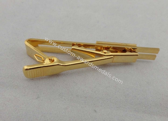 Offset Printing Personalized Tie Bar , Iron Material With Epoxy Metal Border