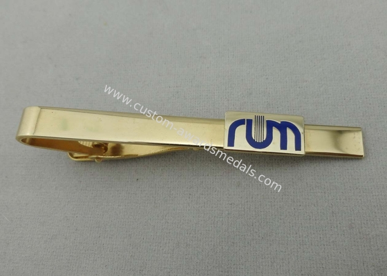 15 mm Gold Plating Personalized Tie Bar , 1 Inch Custom Copper For Mens