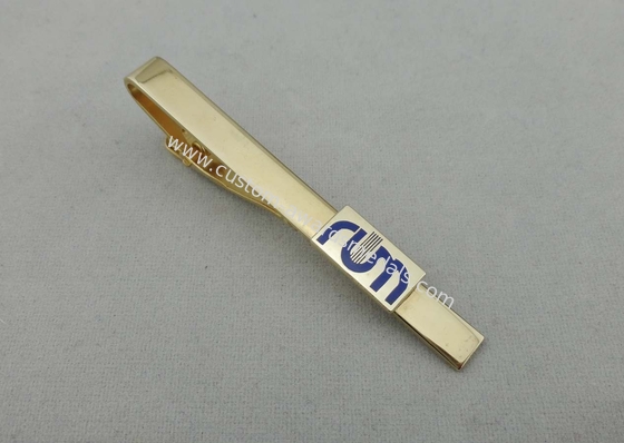 15 mm Gold Plating Personalized Tie Bar , 1 Inch Custom Copper For Mens