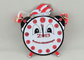 Red Clock Pewter Carnival Medal , 65mm Nickel Plating With Ribbon For Children