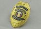80mm Police Souvenir Badges , Zinc Alloy With Gold Plating Brooch Pin On Back Side