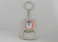 Zinc Alloy Promotional Keychain With Bottle Opener, Offset Printing Sticker