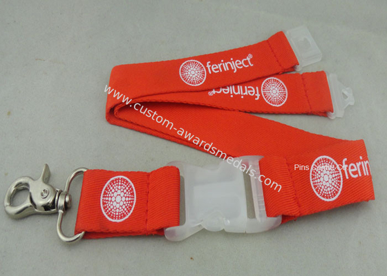 Silk Screen Printing Polyester Promotional Lanyards , Customized Sublimation Fair Lanyard