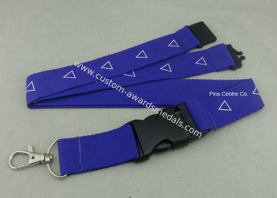 Factory Customized Sublimation Printing Promotional Lanyards , Polyester Material With Breakaway Buckle