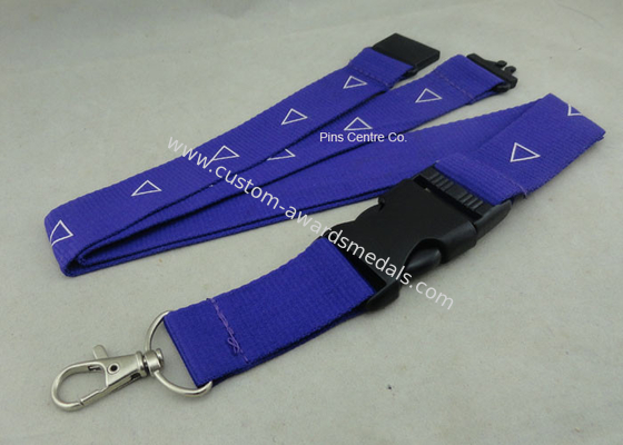 Factory Customized Sublimation Printing Promotional Lanyards , Polyester Material With Breakaway Buckle