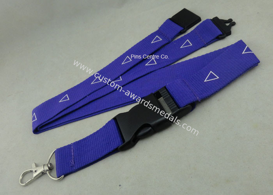 Factory Customized Sublimation Printing Promotional Lanyards , Polyester Material With Breakaway Buckle