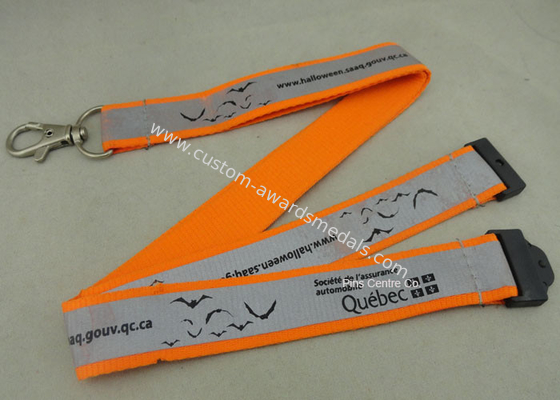 Silk Screen Printing Reflection Custom Printed Lanyards , Celebration Lanyard With Polyester Material